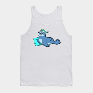 Seal with Pillow and Sleeping cap Tank Top